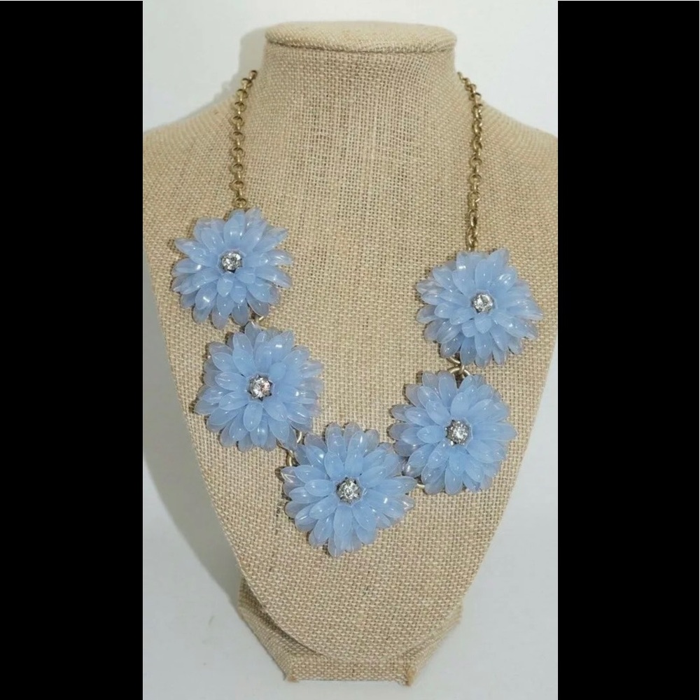 J.CREW Statement Necklace Daisy Flowers & Crystals